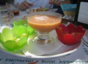 gazpacho with accompaniments