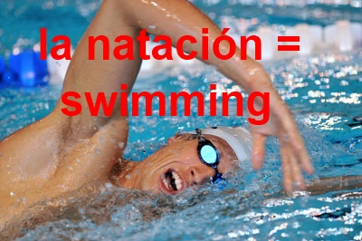 la natación = swimming