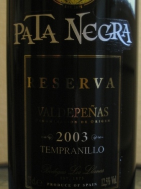 Vino Tinto Español Pata Negra Valdepeñas Tempranillo Cabernet 750ml