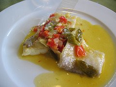 Bacalao (cod) con piperrada