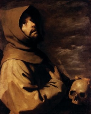 st francis praying - zurbaran